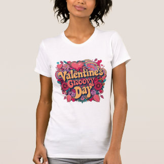 Valentine's groovy day, retro clipart T-Shirt