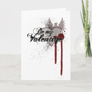 Valentine's Grunge Blood Splatter Greeting Card
