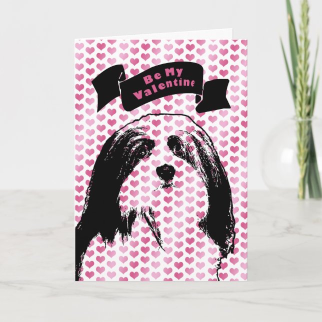 Valentines - Havanese Silhouette Holiday Card (Front)