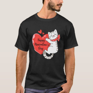 Valentines Heart Cute Cat Girls Kitten Quote T-Shirt