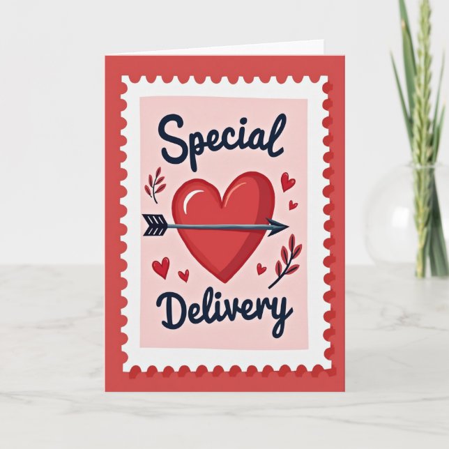Valentines Heart Delivery Card (Front)