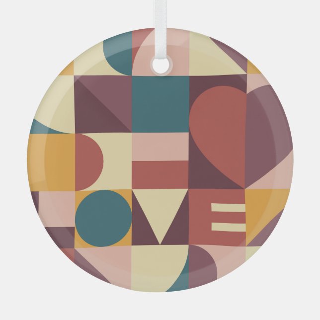 Valentine's heart design, abstract background. glass tree decoration (Front)