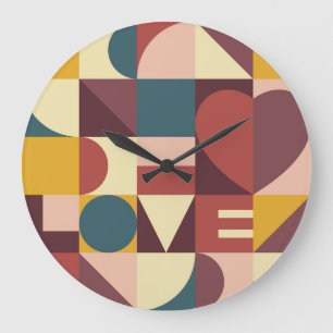 Valentine's heart design, abstract background. large clock
