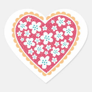 Valentine's heart flowers Sticker