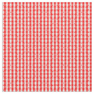 Valentines heart on red check with red glitter fabric