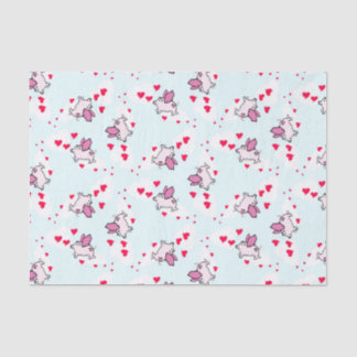 Valentines heart piggy tissue paper