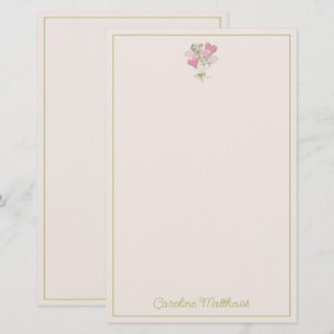 Valentine's Heart Pink and Green Heart Balloons Stationery