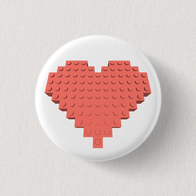 Valentines Heart Shape 3 Cm Round Badge (Front)