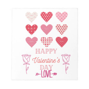 valentine's heart with love   notepad