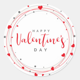 Valentine's Heart Wreath  Classic Round Sticker