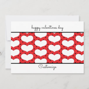 Valentines Hearts and Polka Dots Flat Card