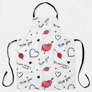 Valentine's Hearts Arrow Seamless Apron