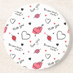 Valentine's Hearts Arrow Seamless Coaster