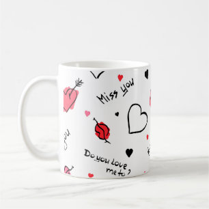 Valentine's Hearts Arrow Seamless Coffee Mug
