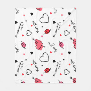 Valentine's Hearts Arrow Seamless Fleece Blanket
