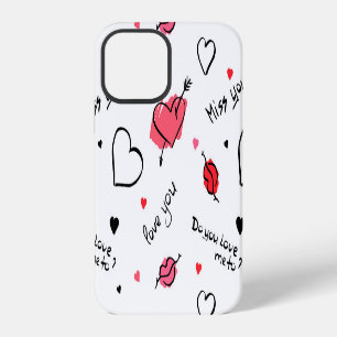 Valentine's Hearts Arrow Seamless iPhone 12 Case