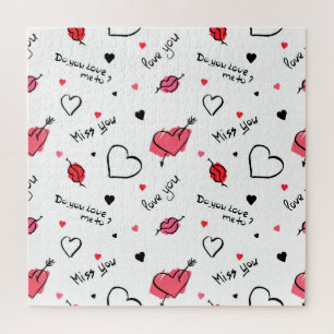 Valentine's Hearts Arrow Seamless Jigsaw Puzzle