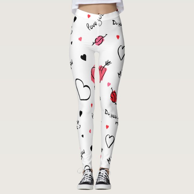 Valentine's Hearts Arrow Seamless Leggings (Front)