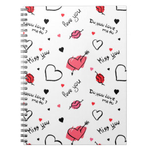 Valentine's Hearts Arrow Seamless Notebook