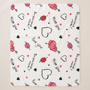 Valentine's Hearts Arrow Seamless Sherpa Blanket