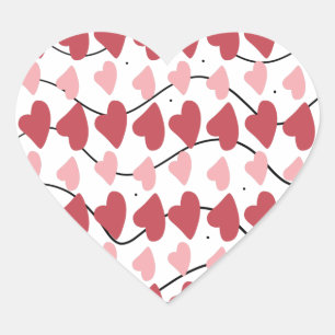 Valentines Hearts Doodles Dots Pattern Heart Sticker