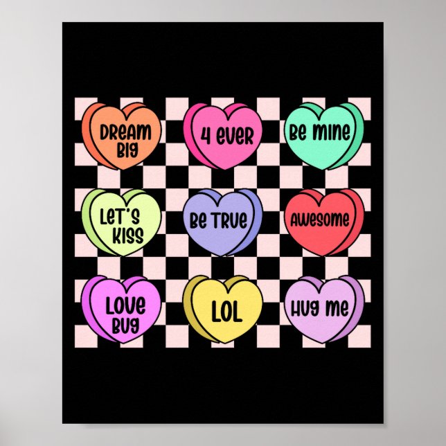 Valentines Hearts Dream Big 4 Ever Be Mine Let's K Poster (Front)