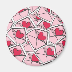 Valentine's Hearts on Envelopes Magnet