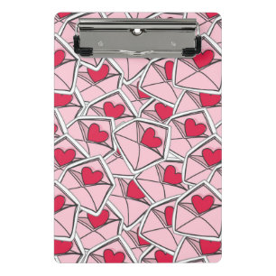Valentine's Hearts on Envelopes Mini Clipboard