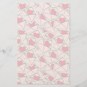 Valentine's Hearts on Envelopes Stationery