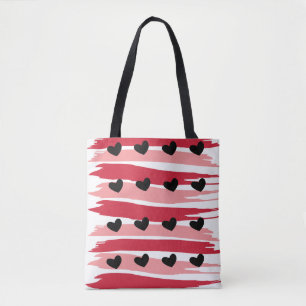 Valentine's Hearts Pattern Tote Bag