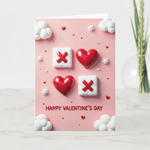 Valentines Hearts Tic Tac Toe Card