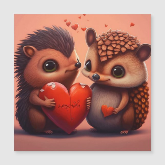 Valentine's hedgehogs cartoon   (Front)