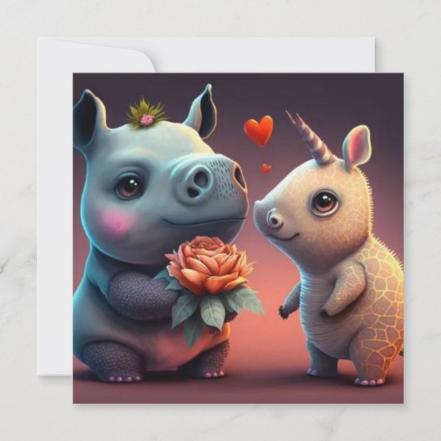 Valentine's hippo cartoon custom    (Front)