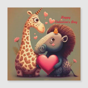 Valentine's hippo cartoon custom