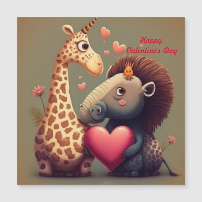 Valentine's hippo cartoon custom   (Front)