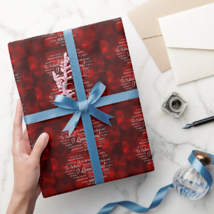 Valentine's I love You Ti Amo Amour Wrapping Paper