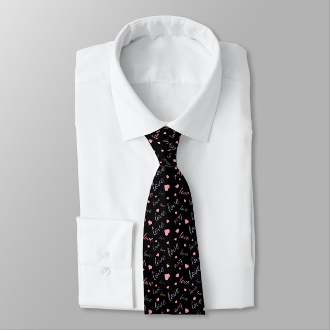 Valentines In Typo Graphed Love Tie (Tied)