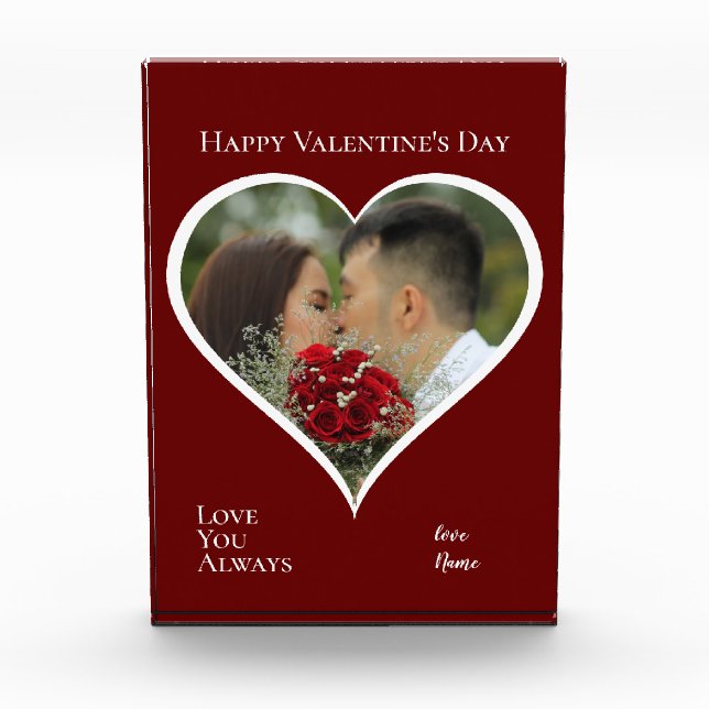 Valentines Keepsake | Big Heart | Your Photo Block (Front)