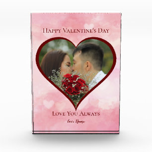 Valentines Keepsake   Pink Hearts   Your Photo Block