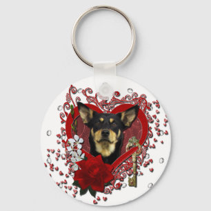 Valentines - Key to My Heart - Australian Kelpie Key Ring