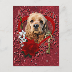 Valentines - Key to My Heart - Cocker Spaniel Holiday Postcard