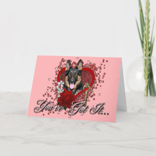 Valentines - Key to My Heart -German Shepherd Kuno Holiday Card