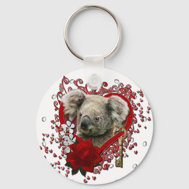 Valentines - Key to My Heart - Koala Bear Ring (Front)