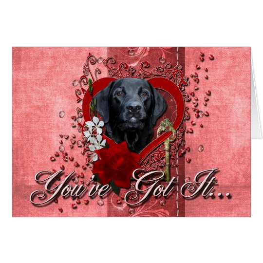 Valentines - Key to My Heart - Labrador - Black Card