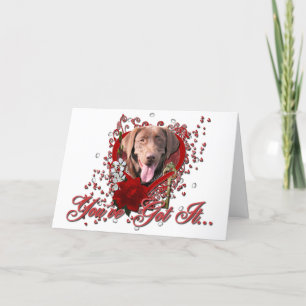 Valentines - Key to My Heart - Labrador -Chocolate Holiday Card