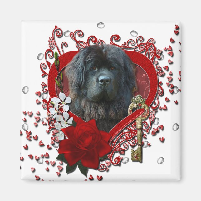 Valentines - Key to My Heart - Newfoundland Magnet (Front)