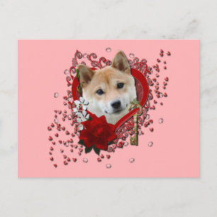 Valentines - Key to My Heart - Shiba Inu Holiday Postcard