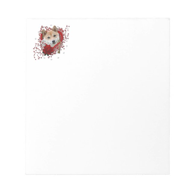 Valentines - Key to My Heart - Shiba Inu Notepad (Front)