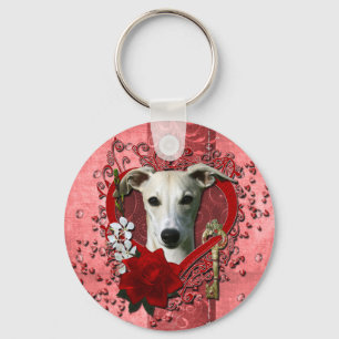 Valentines - Key to My Heart - Whippet Key Ring