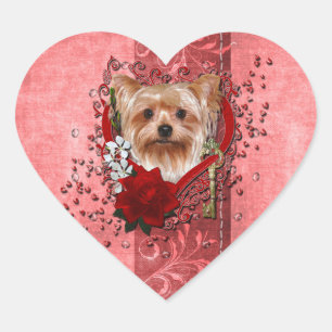 Valentines - Key to My Heart - Yorkshire Terrier Heart Sticker